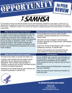 health substance abuse samhsa mental grants recruitment reviewer pro